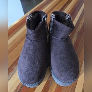 Chocolate Brown Platform Booties